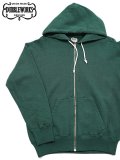 【 DUBBLEWORKS（ダブルワークス） 】　吊り編みフルジップスウェットパーカー　[ Tsuriami Zip-Up Sweat Parka ] [ GREEN ]