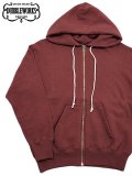 【 DUBBLEWORKS（ダブルワークス） 】　吊り編みフルジップスウェットパーカー　[ Tsuriami Zip-Up Sweat Parka ] [ BURGUNDY ]