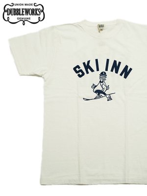 画像1: 【 DUBBLEWORKS（ダブルワークス） 】　プリントTシャツ [ Printed Tee ] [ SKIINN ] [ OFF WHITE ] 【 メール便可 】