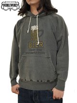 【 DUBBLEWORKS（ダブルワークス） 】　ピグメントプリントスウェットパーカー　[ FADED SWEAT HOODIE ] [ BEER ] [ PD.SUMIKURO ]