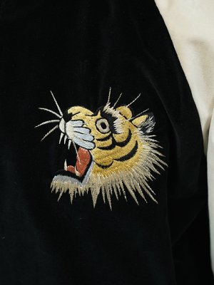 画像5: 【 TAILOR TOYO(テーラー東洋） 】 別珍 × アセテートスカジャン [ Velveteen ( Two-tone ) Souvenir Jacket ] [ TIGER HEAD × GOLD DRAGON ]