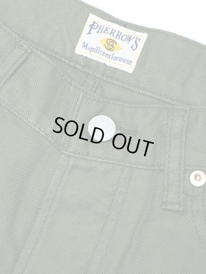 画像4: 【 Pherrow's（フェローズ） 】　テーパードコットンサージパンツ　[ Cotton Surge ]　[ OLIVE ] 