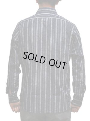 画像2: 【 Pherrow's（フェローズ） 】　ラウンドカラーワークシャツ　[ Round Collar  Work Shirts ]　[ BLACK STRIPE ]