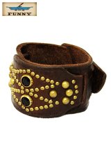 【 FUNNY（ファニー） 】 VINTAGE STUDS LEATHER CUFF [ INDIAN ]