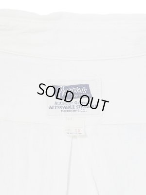 画像8: 【 Pherrow's（フェローズ） 】 七分袖コットンリネンシャンブレーボタンダウンシャツ [ WHITE ]