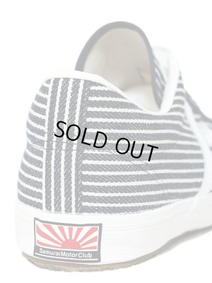 画像4: 【 サムライ自動車倶楽部 】 アイアンクロススニーカー [ 【 17oz. 】 インディゴヒッコリーデニム仕様 ]