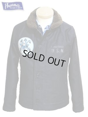 画像2: 【 Pherrow's（フェローズ） 】 カスタムN-1デッキジャケット [ VP131 NAVY ]