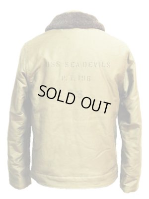 画像3: 【 Pherrow's（フェローズ） 】 カスタムN-1デッキジャケット [ SEA DIVILS OLIVE ]