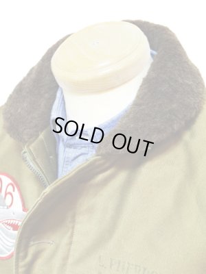 画像4: 【 Pherrow's（フェローズ） 】 カスタムN-1デッキジャケット [ SEA DIVILS OLIVE ]