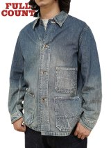 【 FULLCOUNT（フルカウント） 】　【 10.5oz. 】 デニムカバーオール　[ Denim Chore Jacket HW ] [ Used Wash ]