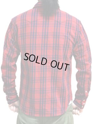 画像2: 【 Pherrow's（フェローズ） 】 インディゴチェックウエスタンシャツ [ レッド×インディゴ ]