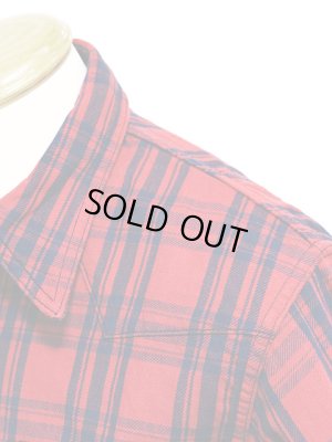 画像3: 【 Pherrow's（フェローズ） 】 インディゴチェックウエスタンシャツ [ レッド×インディゴ ]