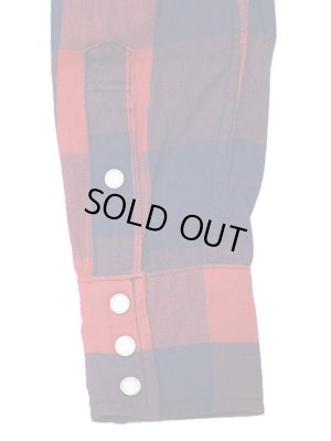 画像6: 【 Pherrow's（フェローズ） 】 インディゴチェックウエスタンシャツ [ レッド×インディゴブロック ]