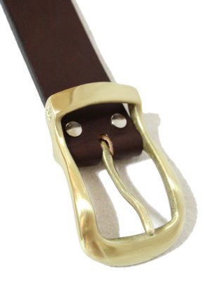 画像3: 【 KC'S（ケーシーズ） 】 1 3/4インチブライドルバックル付きレザーベルト [ 米国製オイルステアハイド ] [ LUA別注モデル ]