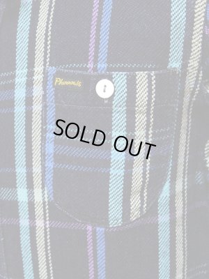 画像4: 【 Pherrow's（フェローズ） 】 インディゴヘビーウェイトフランネルチェックシャツ [ ブルー×インディゴ ]