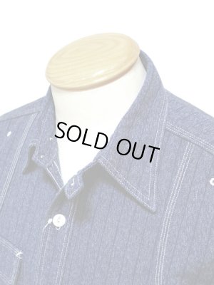 画像3: 【 Pherrow's（フェローズ） 】 撚り杢ストライプラウンドヨークワークシャツ