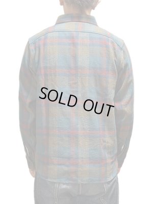 画像2: 【 Pherrow's（フェローズ） 】　ヘビーウェイトフランネルシャツ　[ ブルーグレー x バーガンディ ]