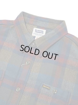 画像3: 【 Pherrow's（フェローズ） 】　ヘビーウェイトフランネルシャツ　[ ブルーグレー x バーガンディ ]