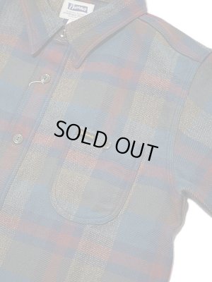 画像4: 【 Pherrow's（フェローズ） 】　ヘビーウェイトフランネルシャツ　[ ブルーグレー x バーガンディ ]