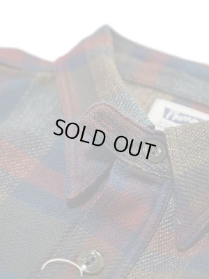 画像8: 【 Pherrow's（フェローズ） 】　ヘビーウェイトフランネルシャツ　[ ブルーグレー x バーガンディ ]