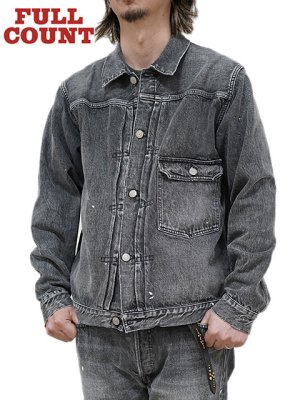 画像1: 【 FULLCOUNT（フルカウント） 】　【 13.75oz. 】 1st Type ブラックデニムジャケット　[ Type 1 Black Denim Jacket "Dartford Splatter" ] [ Used Wash ]