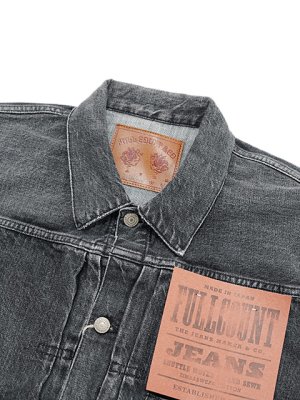 画像3: 【 FULLCOUNT（フルカウント） 】　【 13.75oz. 】 1st Type ブラックデニムジャケット　[ Type 1 Black Denim Jacket "Dartford Splatter" ] [ Used Wash ]