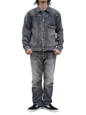 画像12: 【 FULLCOUNT（フルカウント） 】　【 13.75oz. 】 レギュラーストレートブラックジーンズ　[ Black Straight Denim "Dartford Splatter" ] [ Used Wash ]