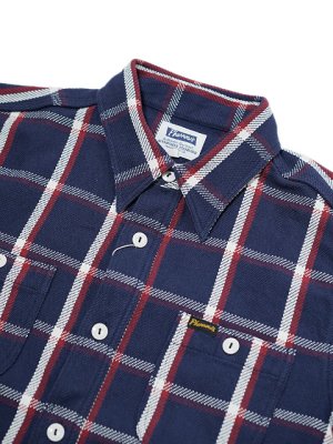 画像3: 【 Pherrow's（フェローズ） 】　ヘビーウェイトフランネルチェックシャツ　[ NAVY x WHITE ]