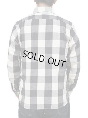 画像2: 【 Pherrow's（フェローズ） 】　ヘビーウェイトフランネルチェックシャツ　[ WHITE x BLACK ]