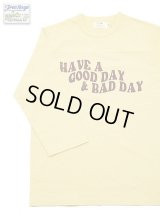 【 メール便可 】 【 FREE RAGE（フリーレイジ） 】　Football Tee [ HAVE A GOOD DAY & BAD DAY ] [ YELLOW ]