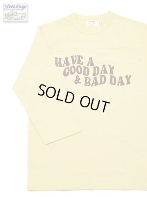 画像1: 【 メール便可 】 【 FREE RAGE（フリーレイジ） 】　Football Tee [ HAVE A GOOD DAY & BAD DAY ] [ YELLOW ]