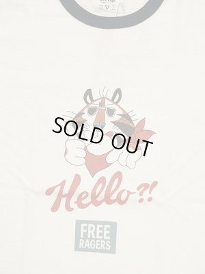 画像4: 【 FREE RAGE 】　リンガープリントTシャツ [ Hello?! ] [ WHITE x NAVY ] 【 メール便可 】