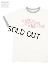 【 FREE RAGE 】　リンガープリントTシャツ [ HAVE A GOOD DAY & BAD DAY ] [ WHITE x NAVY ] 【 メール便可 】