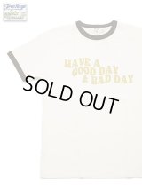 【 FREE RAGE 】　リンガープリントTシャツ [ HAVE A GOOD DAY & BAD DAY ] [ WHITE x BROWN ] 【 メール便可 】