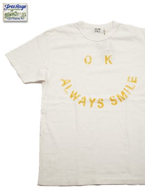 画像1: 【 FREE RAGE 】　プリントTシャツ [ SMILE ] [ WHITE ] 【 メール便可 】