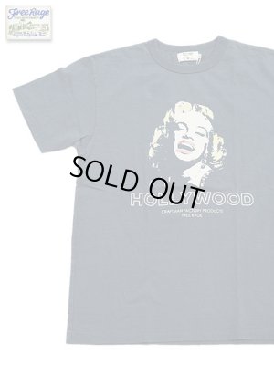 画像1: 【 FREE RAGE 】　フェードアウトTシャツ[ HOLLYWOOD ] [ NAVY ] 【 メール便可 】
