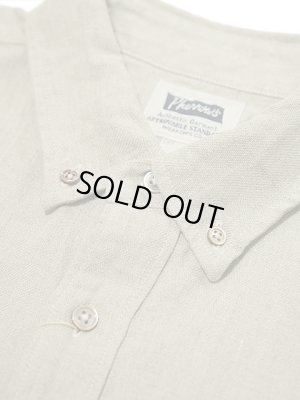 画像7: 【 Pherrow's（フェローズ） 】 七分袖フレンチリネンボタンダウンシャツ [ BEIGE ]