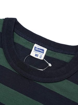 画像5: 【 Pherrow's（フェローズ） 】　度詰め天竺ボーダーTシャツ　[ BORDER T-SHIRTS ] [ NAVY x GREEN ] 【 メール便可 】