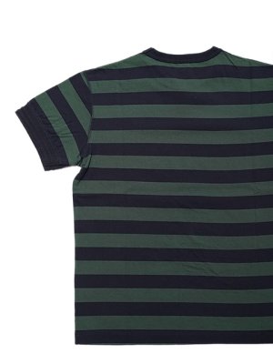 画像2: 【 Pherrow's（フェローズ） 】　度詰め天竺ボーダーTシャツ　[ BORDER T-SHIRTS ] [ NAVY x GREEN ] 【 メール便可 】