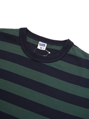 画像3: 【 Pherrow's（フェローズ） 】　度詰め天竺ボーダーTシャツ　[ BORDER T-SHIRTS ] [ NAVY x GREEN ] 【 メール便可 】