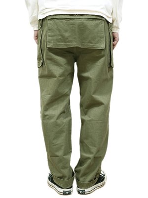 画像2: 【 Pherrow's（フェローズ） 】　M-44 HERRINGBONE PANTS　[ U.S.M.C ] [ OLIVE ]