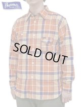 【 Pherrow's（フェローズ） 】　ライトフランネルワークシャツ　[ Light Flannel Work Shirts ] [ ORANGE ]