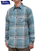【 Pherrow's（フェローズ） 】　ライトフランネルワークシャツ　[ Light Flannel Work Shirts ] [ BLUE ]
