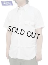 【 Pherrow's（フェローズ） 】　半袖ラウンドヨークワークシャツ　[ Round York Work Shirts ] [ White Chambray ]