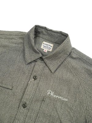 画像3: 【 Pherrow's（フェローズ） 】　撚り杢ラグランワークシャツ [ Covert Raglan Sleeve Work Shirts ] [ Optical Specs ] [ OLIVE ]