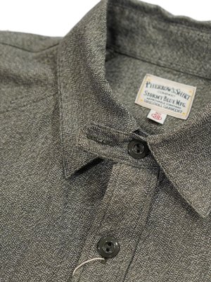 画像12: 【 Pherrow's（フェローズ） 】　撚り杢ラグランワークシャツ [ Covert Raglan Sleeve Work Shirts ] [ Optical Specs ] [ OLIVE ]
