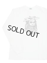 【 Pherrow's（フェローズ） 】　プリント L/S T-Shirts　[ ALIEN? ] [ ダヴィンチ ] [ WHITE ]【 メール便可 】