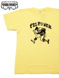 【 DUBBLEWORKS（ダブルワークス） 】　プリントTシャツ [ Printed Tee ] [ PIG POWER ] [ PALE YELLOW ] 【 メール便可 】