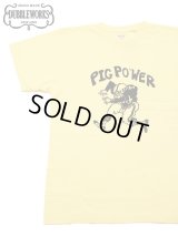 【 DUBBLEWORKS（ダブルワークス） 】　プリントTシャツ [ Printed Tee ] [ PIG POWER ] [ PALE YELLOW ] 【 メール便可 】