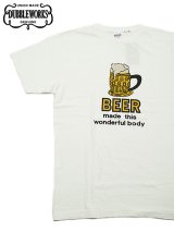 【 DUBBLEWORKS（ダブルワークス） 】　プリントTシャツ [ Printed Tee ] [ BEER ] [ OFF WHITE ] 【 メール便可 】